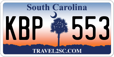 SC license plate KBP553