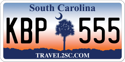SC license plate KBP555