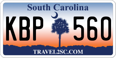 SC license plate KBP560