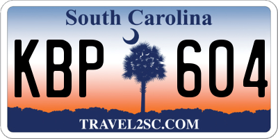 SC license plate KBP604