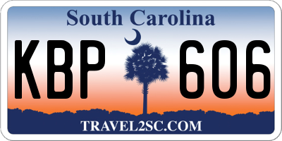 SC license plate KBP606