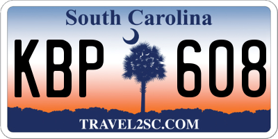 SC license plate KBP608