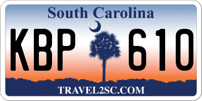 SC license plate KBP610