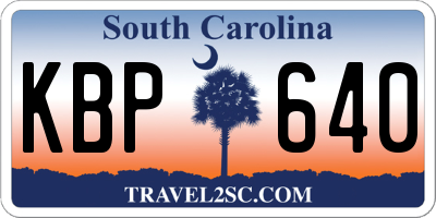 SC license plate KBP640