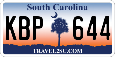 SC license plate KBP644