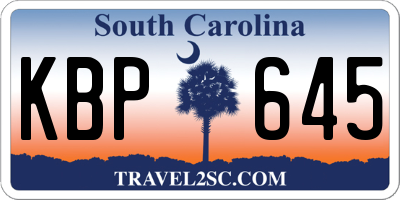 SC license plate KBP645