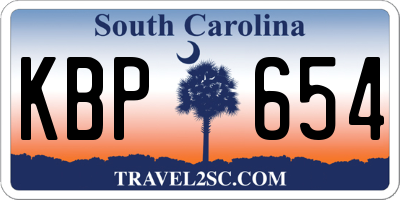 SC license plate KBP654