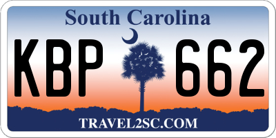 SC license plate KBP662