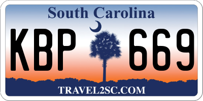 SC license plate KBP669