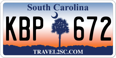 SC license plate KBP672