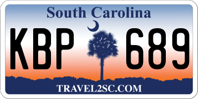 SC license plate KBP689