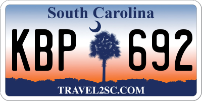 SC license plate KBP692