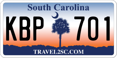 SC license plate KBP701