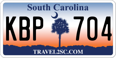SC license plate KBP704