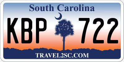 SC license plate KBP722