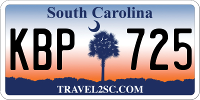 SC license plate KBP725