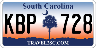 SC license plate KBP728