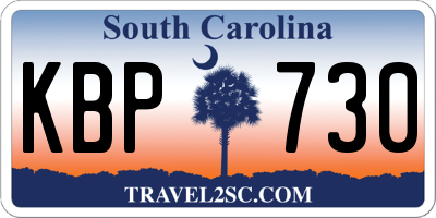 SC license plate KBP730