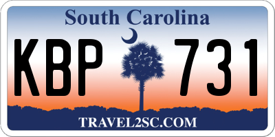 SC license plate KBP731
