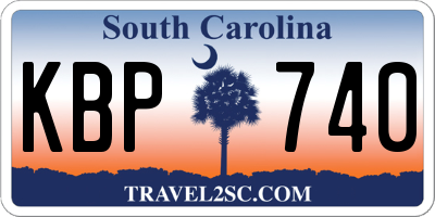 SC license plate KBP740
