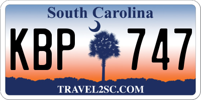 SC license plate KBP747