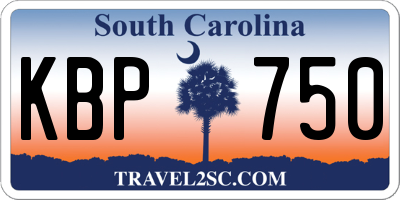 SC license plate KBP750
