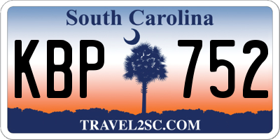 SC license plate KBP752