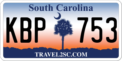 SC license plate KBP753