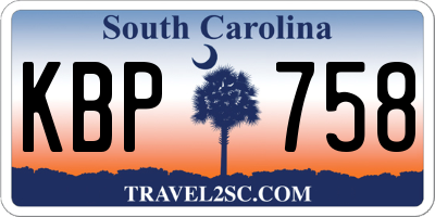 SC license plate KBP758