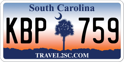 SC license plate KBP759