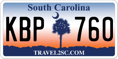 SC license plate KBP760