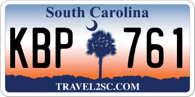 SC license plate KBP761