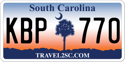 SC license plate KBP770