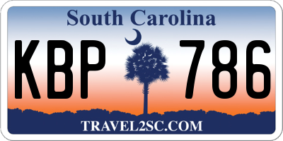 SC license plate KBP786