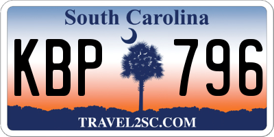 SC license plate KBP796