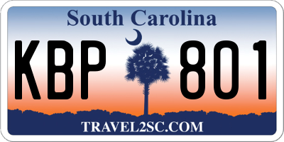 SC license plate KBP801