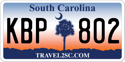 SC license plate KBP802