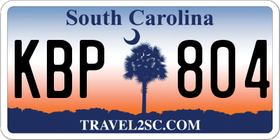 SC license plate KBP804