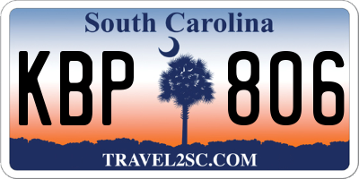 SC license plate KBP806