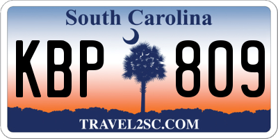 SC license plate KBP809