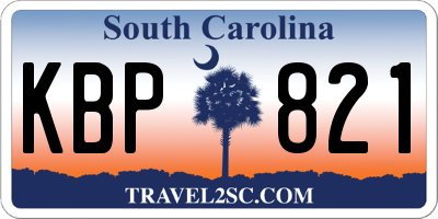SC license plate KBP821