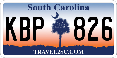 SC license plate KBP826