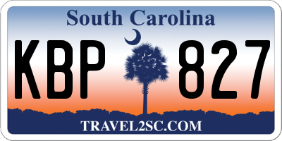 SC license plate KBP827