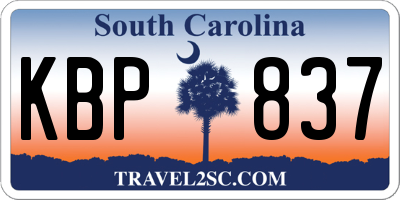 SC license plate KBP837