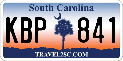 SC license plate KBP841