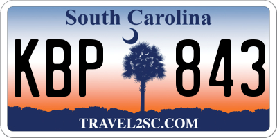 SC license plate KBP843