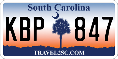 SC license plate KBP847