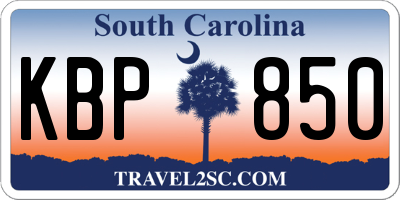 SC license plate KBP850