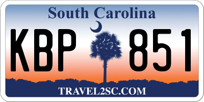 SC license plate KBP851