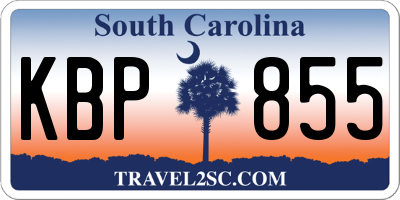 SC license plate KBP855